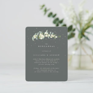 Cartão De Informações Cinza Verde Symphoricarpos + Eucalipto Ensaio de C