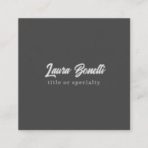 Cartão De Informações Cinzas Escuras de Escrita Manuscrita Moderna e Pro