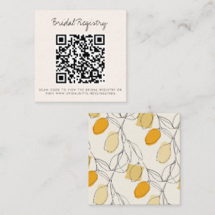 Cartão De Informações Citrus Lemon QR Code Online Bridal Registry Gift