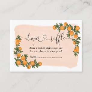 Cartão De Informações Citrus Orange Clementine Fralda verde Raffle