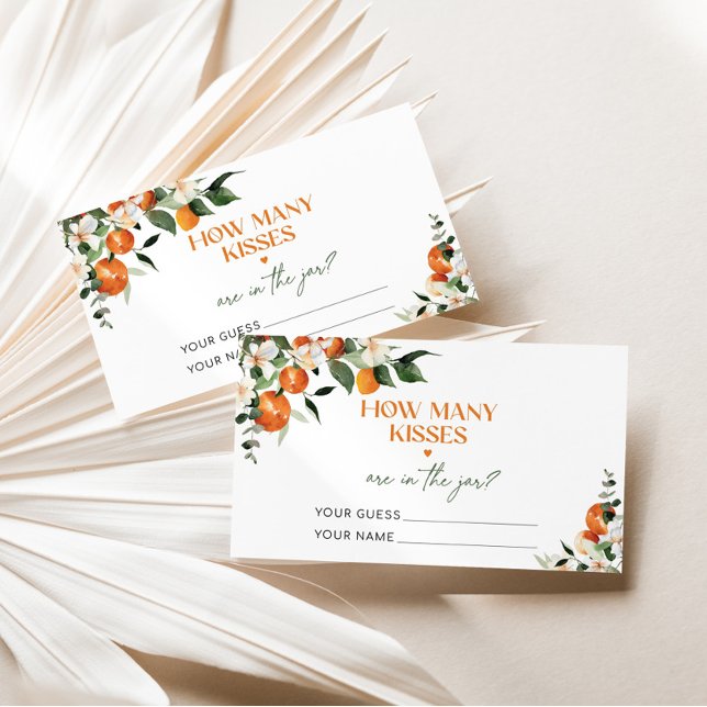 Cartão De Informações Citrus oranges adivinham quantos beijos o jogo de  (Criador carregado)