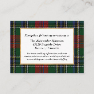 Cartão De Informações Clan MacClain Tartan Xadrez Enclosure Card