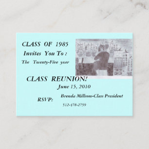 Cartão De Informações CLASSE DE 1985, Convida-O A: ...