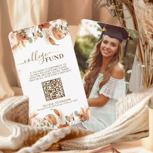 Cartão De Informações Classe do Código QR do Fundo da Faculdade de Gradu