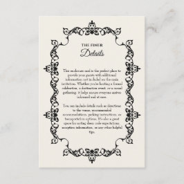 Cartão De Informações Classic Antique Ivory Ornately Framed Wedding