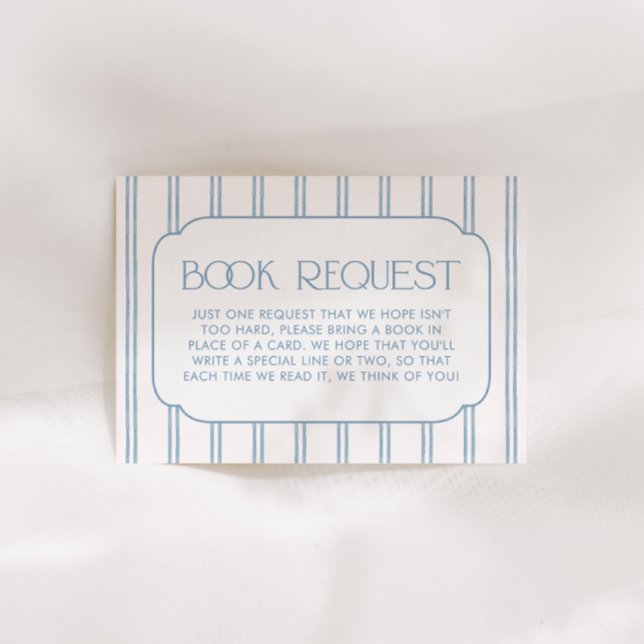 Cartão De Informações Classic Blue Striped Books for Baby (Criador carregado)