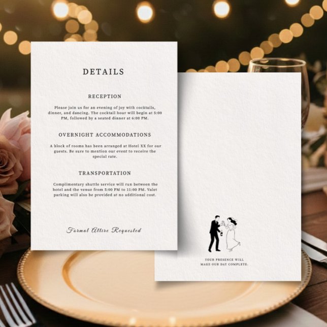 Cartão De Informações Classic Elegant Minimalist Enclosure Card (Criador carregado)