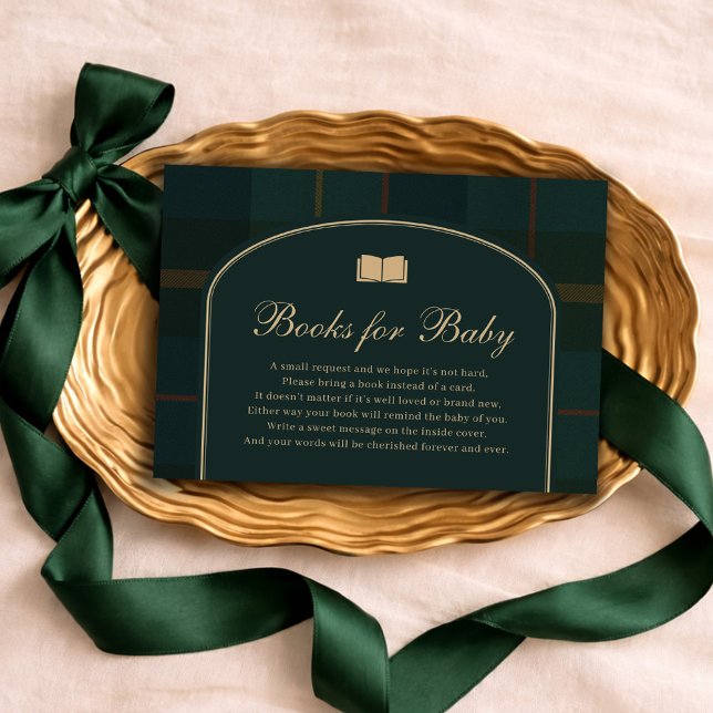 Cartão De Informações Classic Equestrian Polo Plaid Books for Baby Boy (Criador carregado)