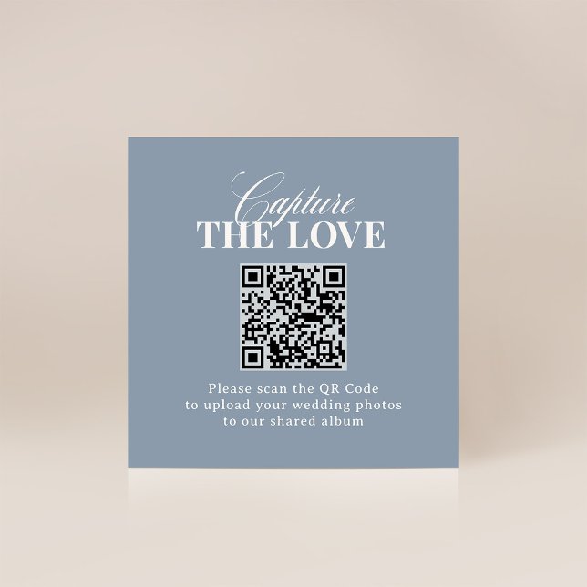 Cartão De Informações Classic Luxe | QR Code Wedding Capture the Love (Criador carregado)
