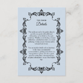 Cartão De Informações Classic Powder Blue Ornately Framed Wedding