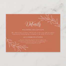 Cartão De Informações Clássico Casamento Boho Terracota