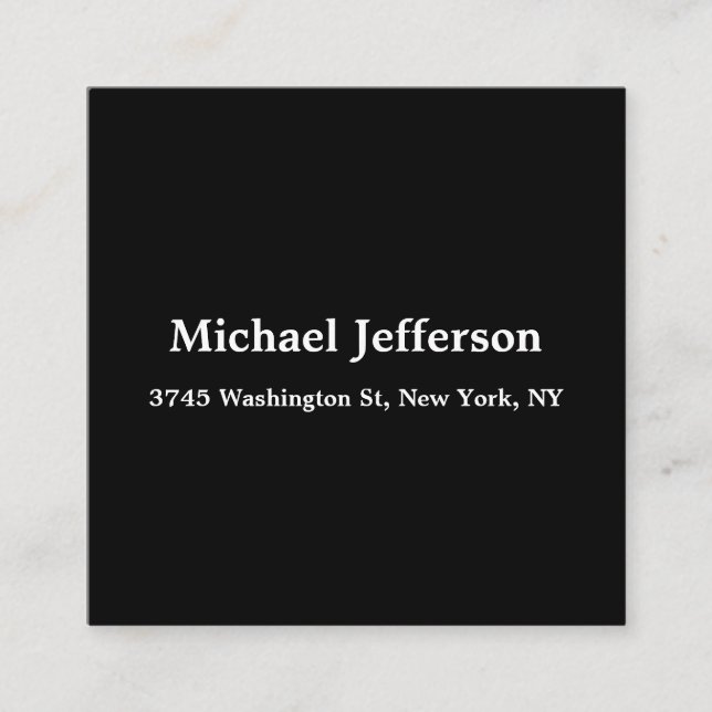 Cartão De Informações Clássico Criativo Moderno Preto & Branco (Frente)