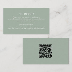 Cartão De Informações Clássico Elegante Minimalista Casamento Poeira Sal