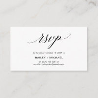 Clássico Elegante, Script Preto, RSVP de Partido