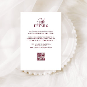 Cartão De Informações Clássico Luxo Detalhes do Convidados de Casament