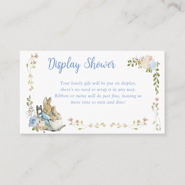 Cartão De Informações Clássico Peter, Chá de exibição do Coelho Gêmeos (Frente)