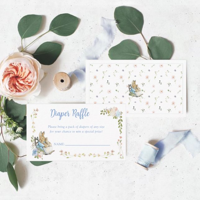 Cartão De Informações Clássico Peter, o Coelho Gêmeos Fralda Raffle (Criador carregado)