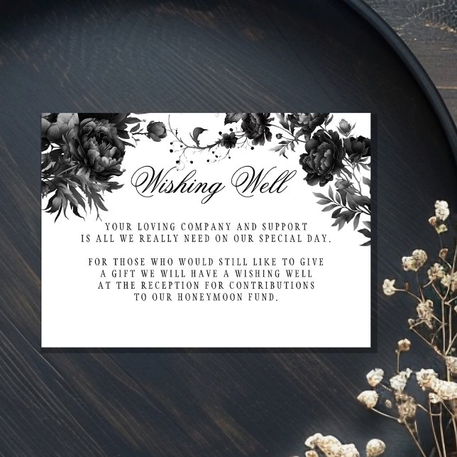 Cartão De Informações Clássico Poço de Desejos de Casamento Branco Gótic (Criador carregado)