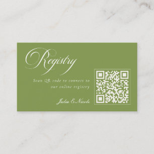 Cartão De Informações Clássico Registro de Casamento Código QR Verde Mar
