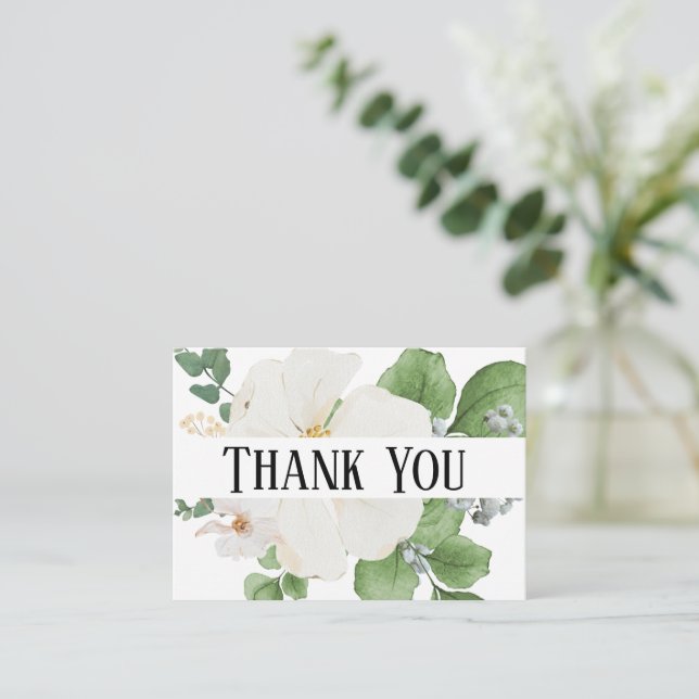 Cartão De Informações Classy modern minimalist Floral Enclosure Card (Em pé/Frente)