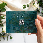 Cartão De Informações Claude Monet Water Lily Wedding<br><div class="desc">Crie seus cartões personalizados de cerimônia de casamento com a pintura de Claude Monet Water Lily.</div>