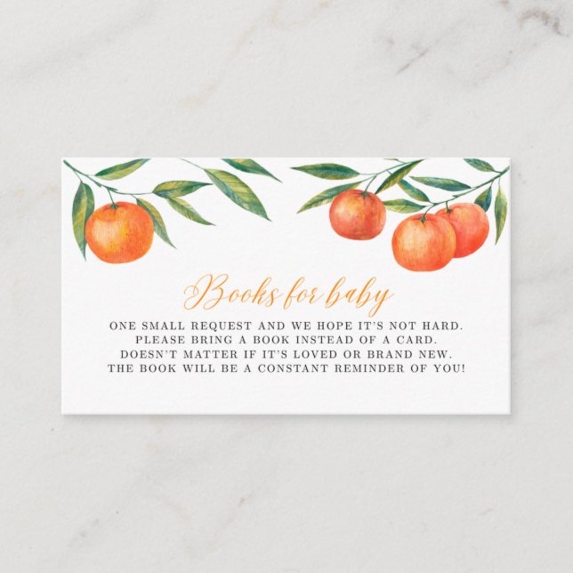 Cartão De Informações Clementine "Cutie" Livros para Chá de fraldas (Frente)