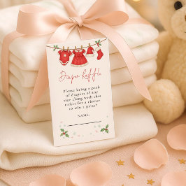 Cartão De Informações Clothesline Diaper Raffle Christmas Baby Shower
