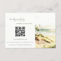 Coastal Beach Sun Seascape Casamento QR Code RSVP