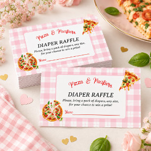 Cartão De Informações Cobertura e Chupetas Xadrez Rosa Baby Shower Frald