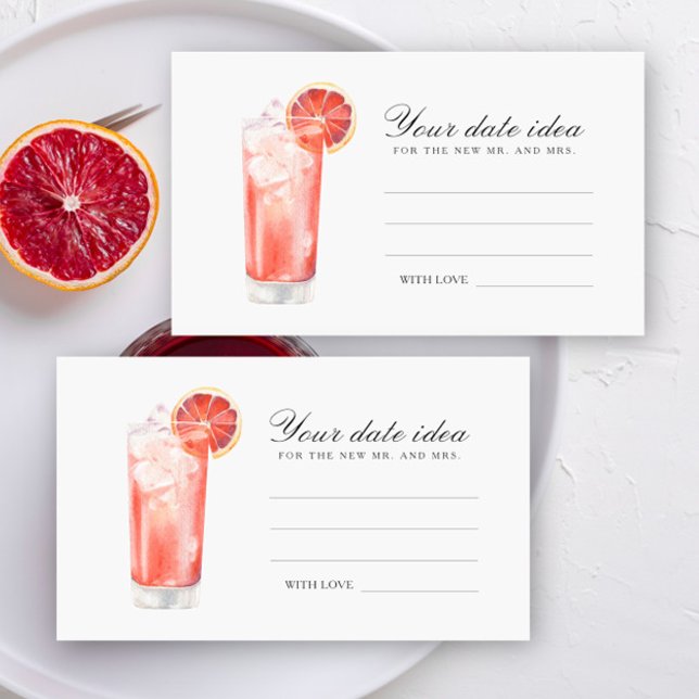 Cartão De Informações Cocktail Bridal Shower - Date night ideas (Criador carregado)