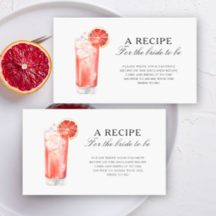 Cartão De Informações Cocktail Citrus - Receita para a noiva