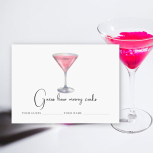 Cartão De Informações Cocktail - Quantas rolhas jogo de noiva