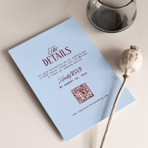 Código de RSVP para Detalhes de Casamento Burgundy
