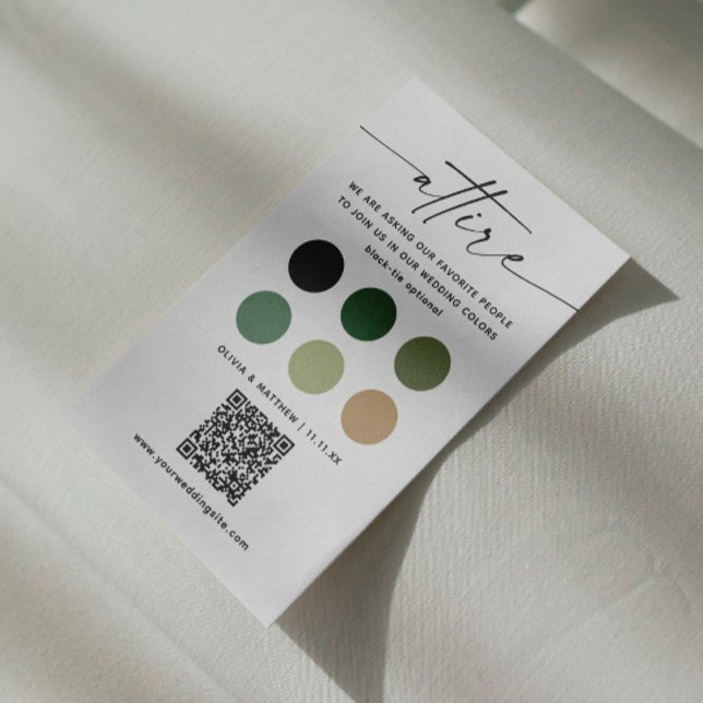 Cartão De Informações Código de Vestido de Casamento de Woodland + QR |  (Criador carregado)