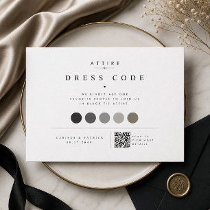 Cartão De Informações Código de Vestido de Casamento QR Elegante