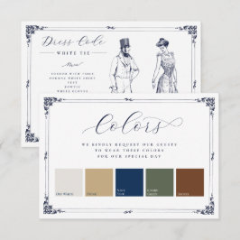 Cartão De Informações Código de Vestido de Noiva 5 Cores Borda Vintage