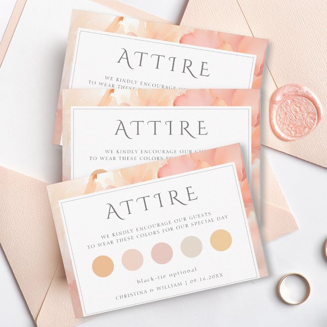 Cartão De Informações Código de Vestido de Roupa de Pêssego Moderno (Criador carregado)