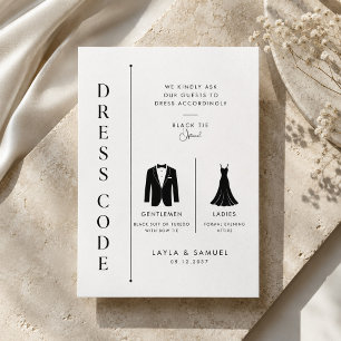 Cartão De Informações Código de Vestimenta de Casamento Black Tie Opcion