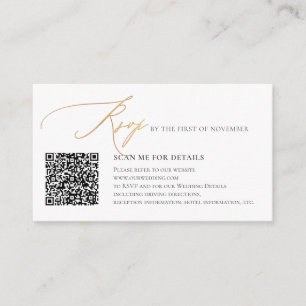 Cartão De Informações Código QR ArtsApp RSVP elegante Caligrafia Falso O