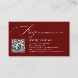 Cartão De Informações Código QR ArtsApp RSVP elegante Caligrafia Luxuosa