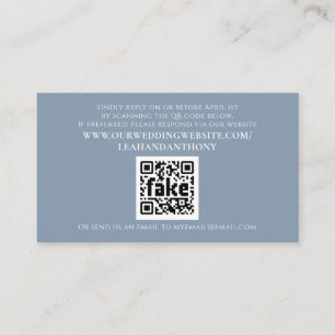 Cartão De Informações Código QR Azul Simples Dusty Elegante Moderno