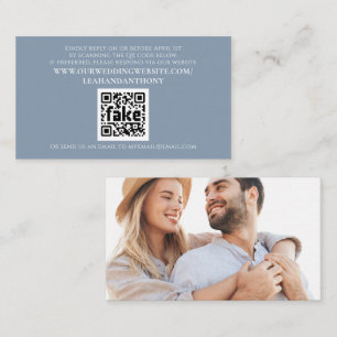 Cartão De Informações Código QR Azul Simples Dusty Elegante Moderno