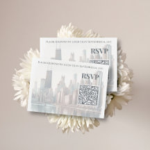 Código QR Casamento Aquarela Chicago