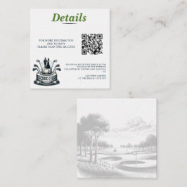 Cartão De Informações Código QR Casamento Casal de Golfe