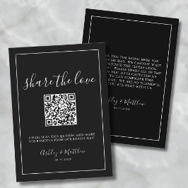Cartão De Informações Código QR Casamento Compartilhar Capturar Fotos Co