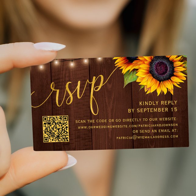 Cartão De Informações Código QR casamento de chic no país russo RSVP (Criador carregado)