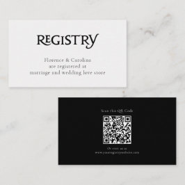 Cartão De Informações Código QR Chic Branco Elegante Registro Simples