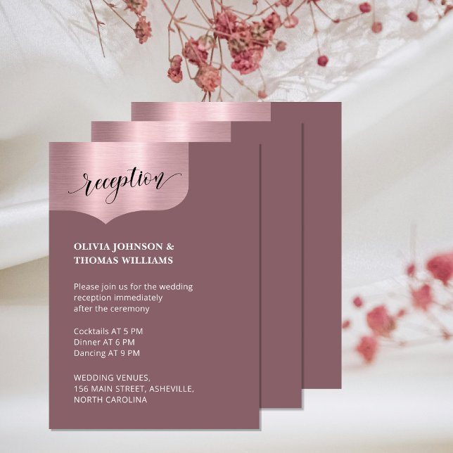 Cartão De Informações Código QR Chic Casamento de Recepção Dourada com R (Criador carregado)