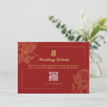 Código QR com detalhes do casamento chinês Dragão