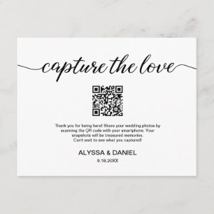 Cartão De Informações Código QR compartilhamento de fotos de casamento C